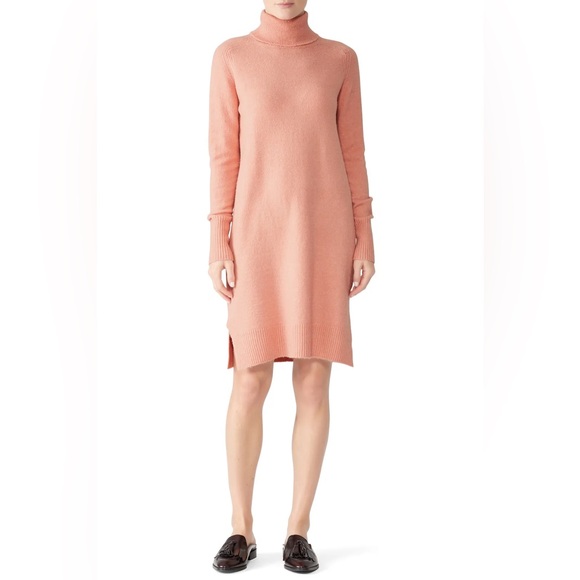 J.Crew Turtleneck Sweater Dress Pink Merino Alpaca Blend - Size XS - Picture 2 of 11